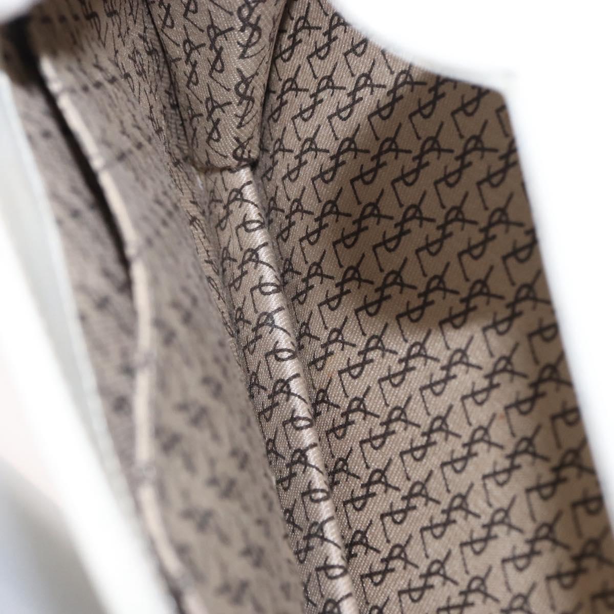 SAINT LAURENT Shoulder Bag Leather White Auth bs31016