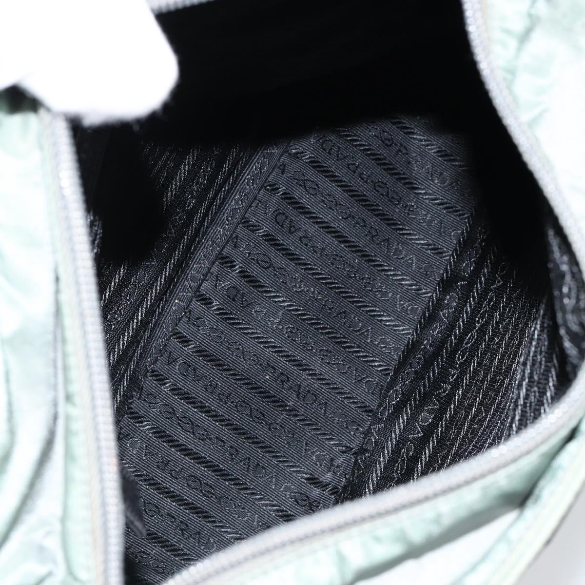 PRADA Tote Bag Nylon Khaki Silver Auth bs31017