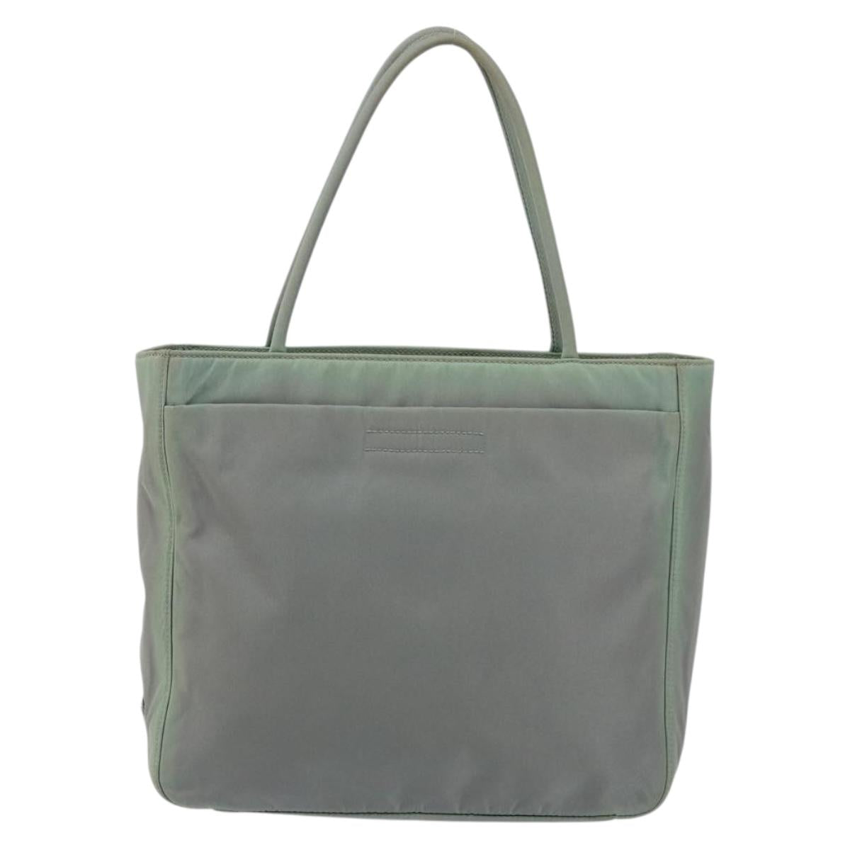 PRADA Tote Bag Nylon Khaki Silver Auth bs31017