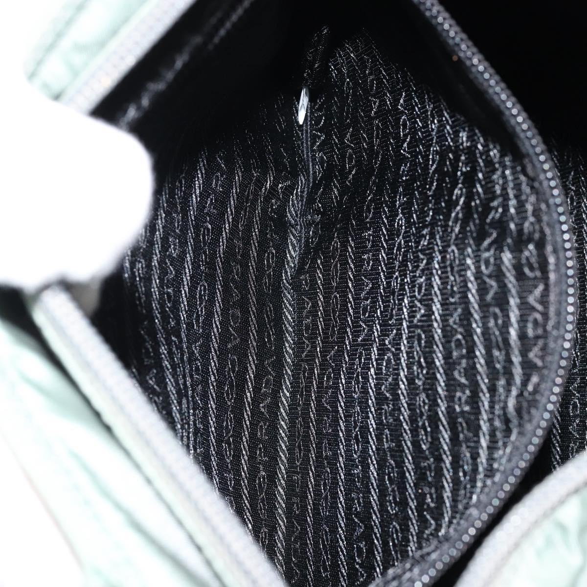 PRADA Tote Bag Nylon Khaki Silver Auth bs31017