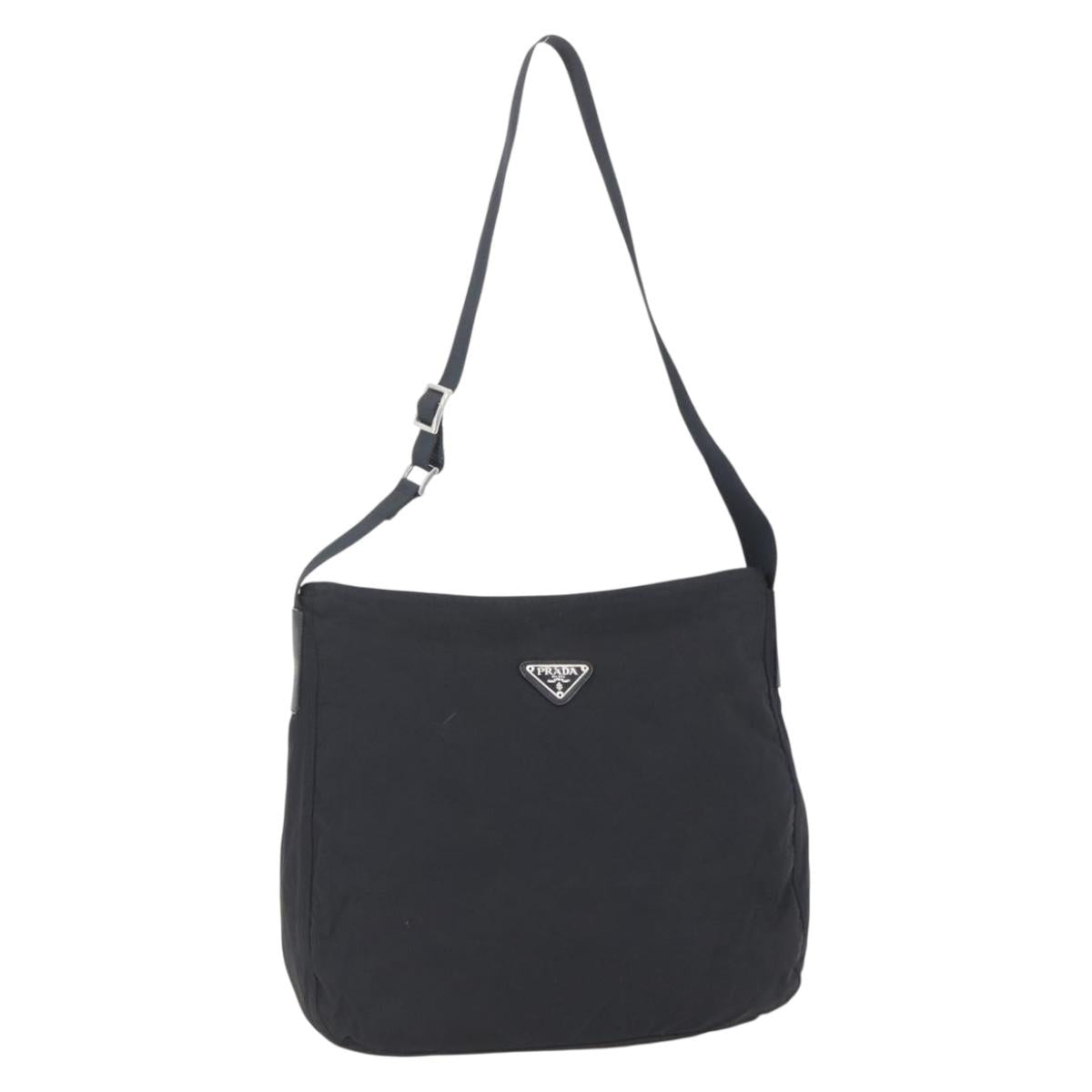 PRADA Shoulder Bag Nylon Black Silver Auth bs31018