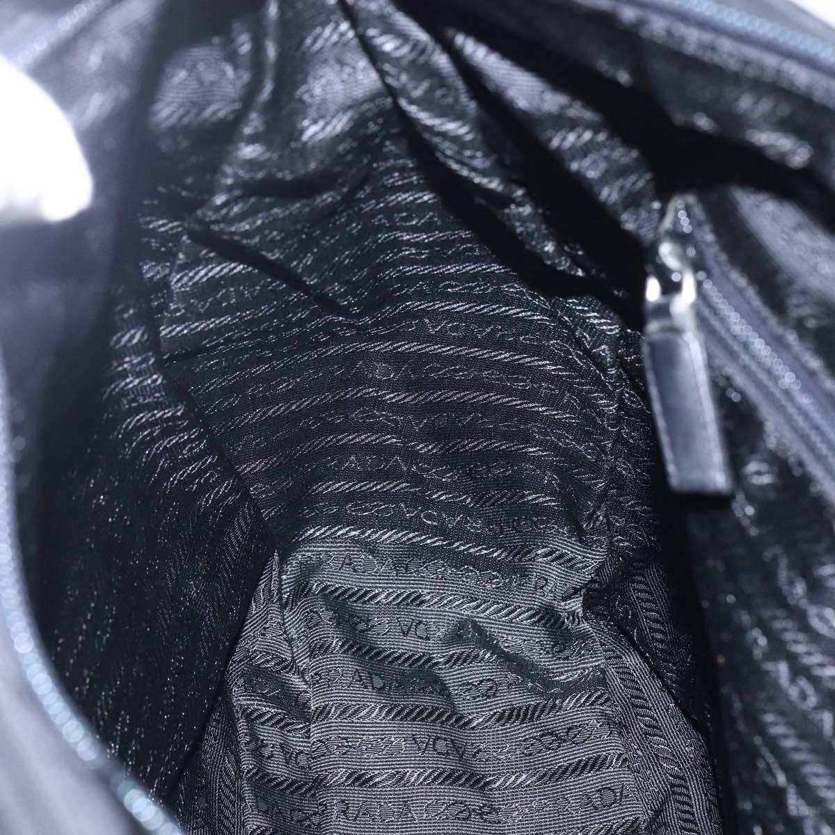 PRADA Shoulder Bag Nylon Black Silver Auth bs31018
