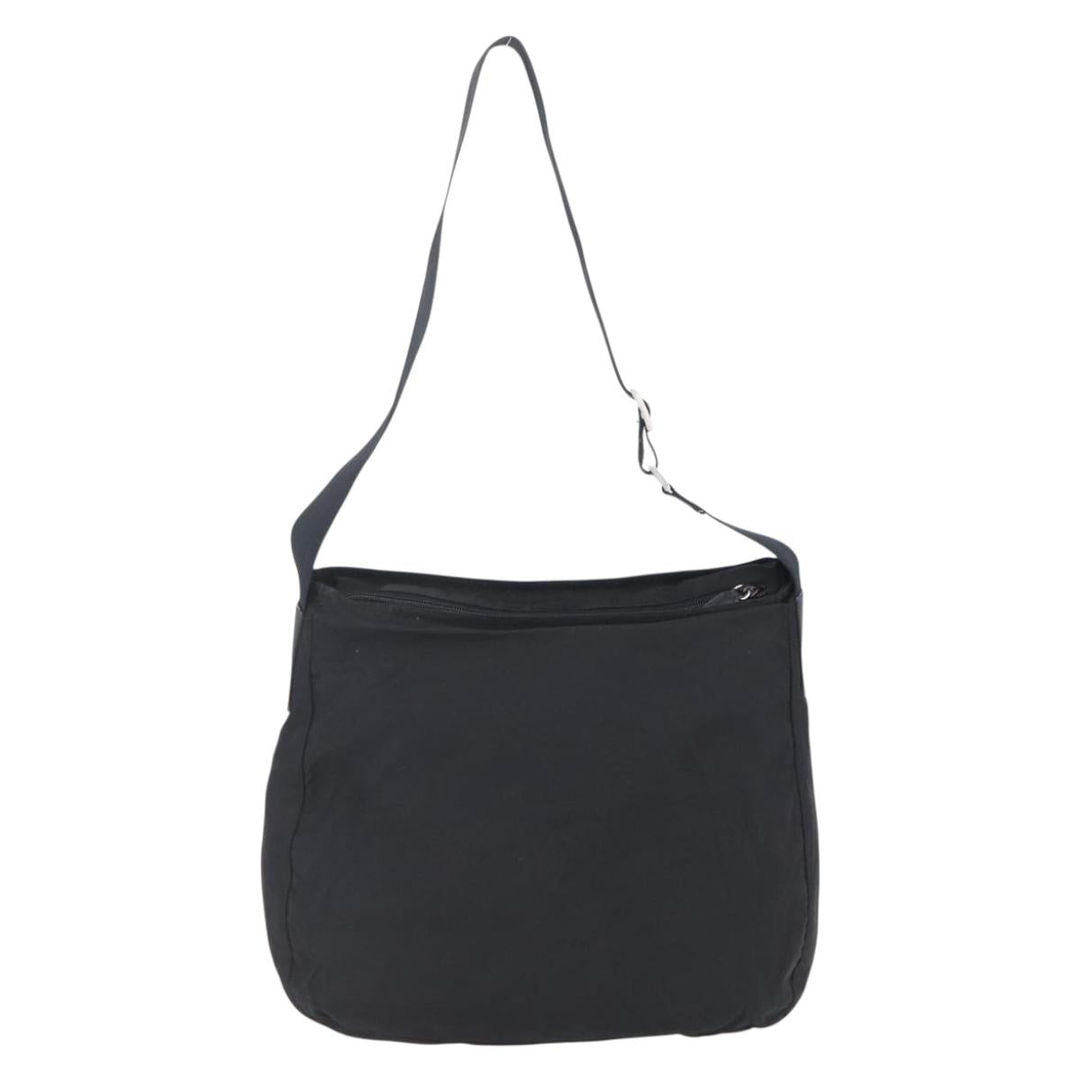 PRADA Shoulder Bag Nylon Black Silver Auth bs31018