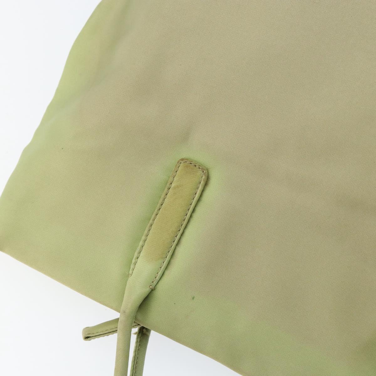 PRADA Tote Bag Nylon Khaki Silver Auth bs31019