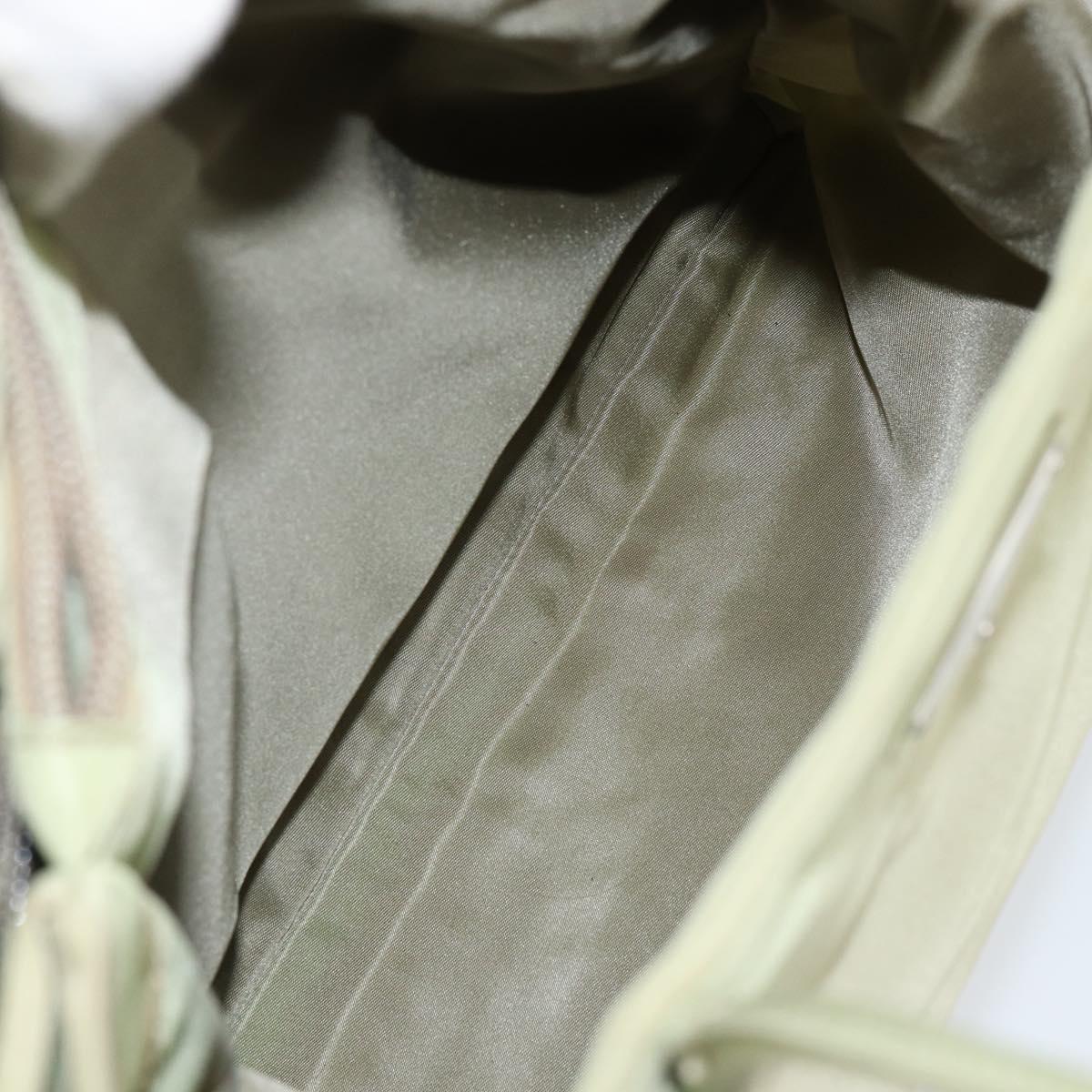PRADA Tote Bag Nylon Khaki Silver Auth bs31019