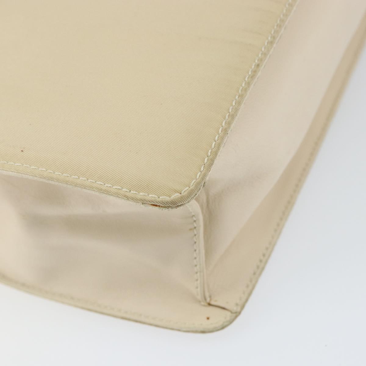 PRADA Shoulder Bag Nylon Leather Beige Auth bs31020