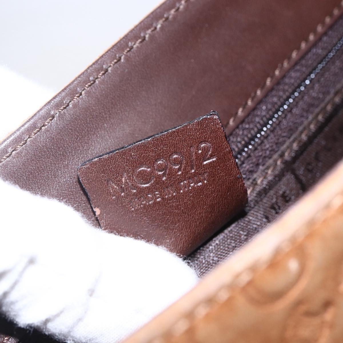 CELINE C Macadam Canvas Shoulder Bag Suede Beige Gold Auth bs31022