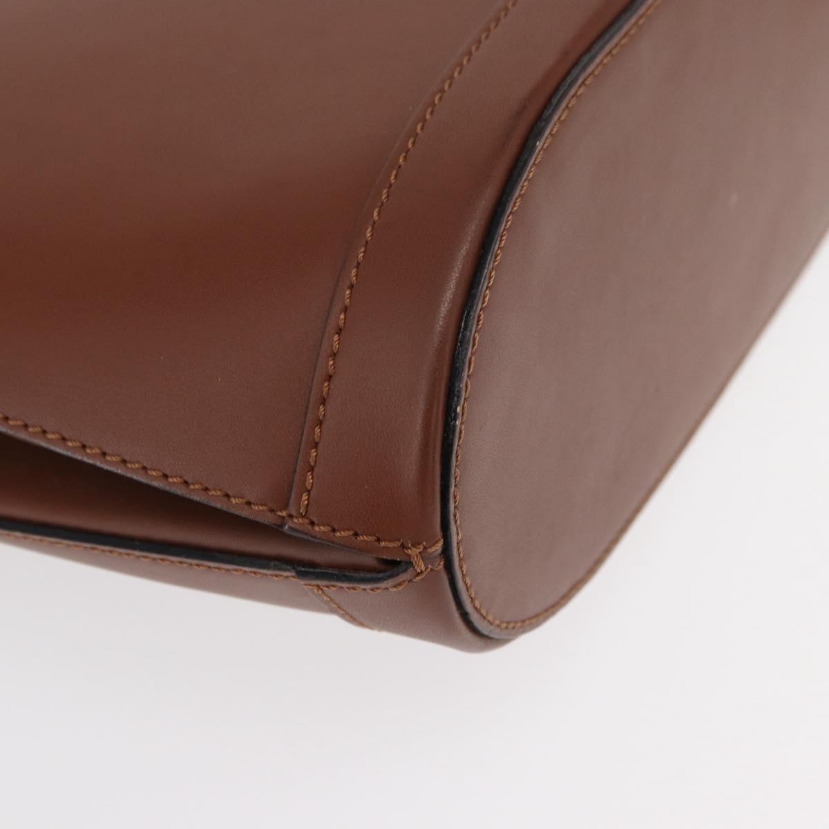 CELINE Shoulder Bag Leather Brown Gold Auth bs31024