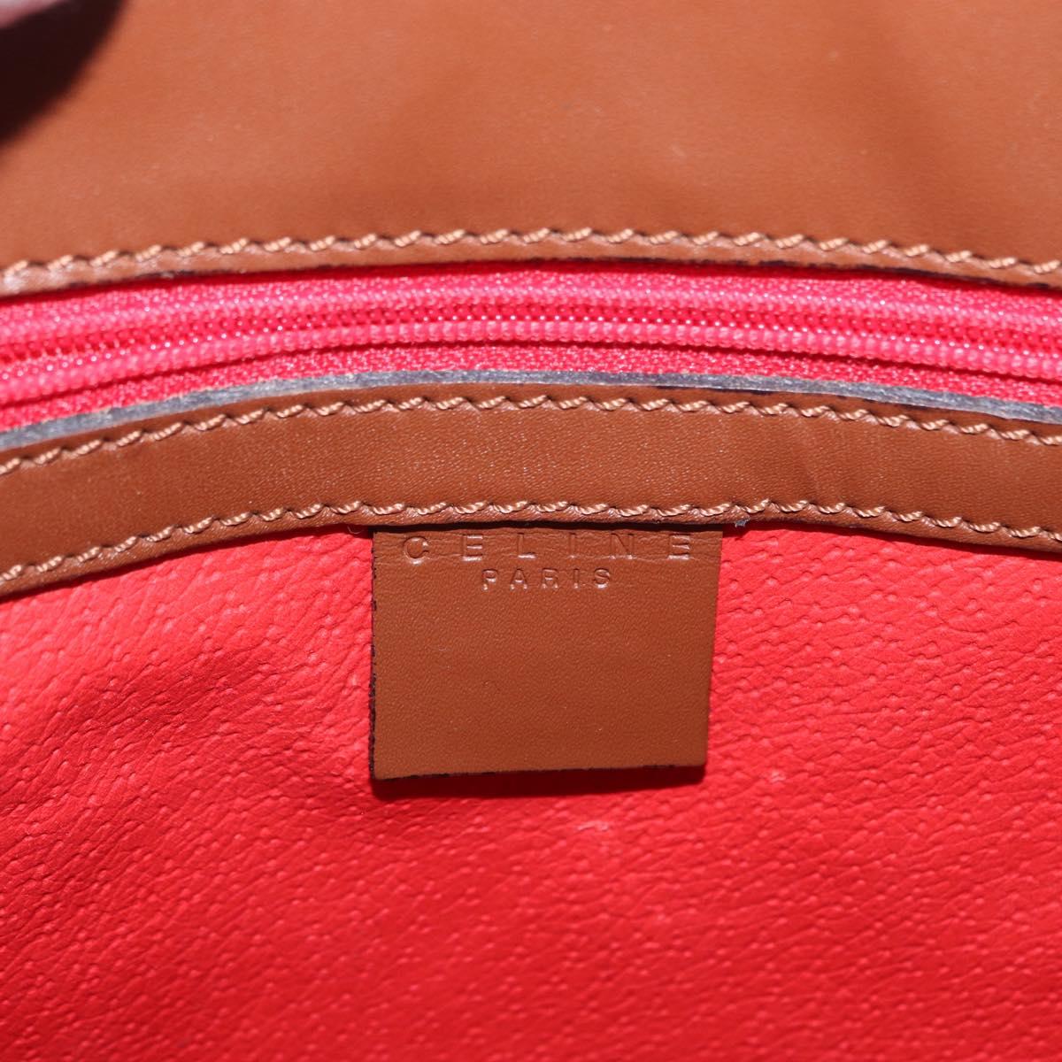 CELINE Shoulder Bag Leather Brown Gold Auth bs31024