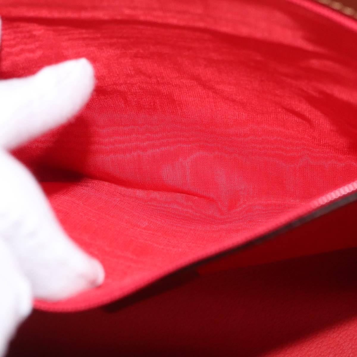 CELINE Shoulder Bag Leather Brown Gold Auth bs31024