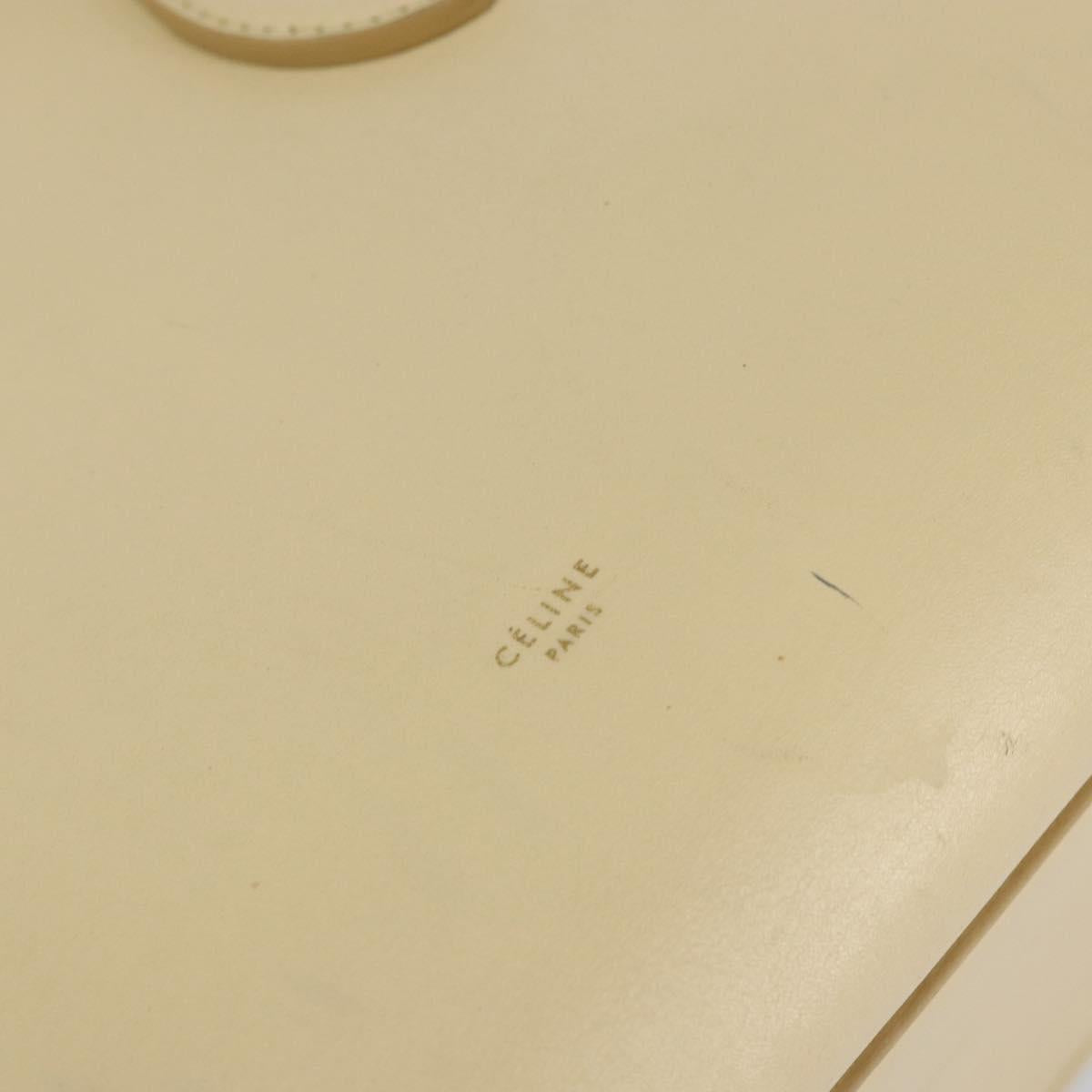 CELINE TIE Tote Bag Leather Beige Gold Auth bs31025