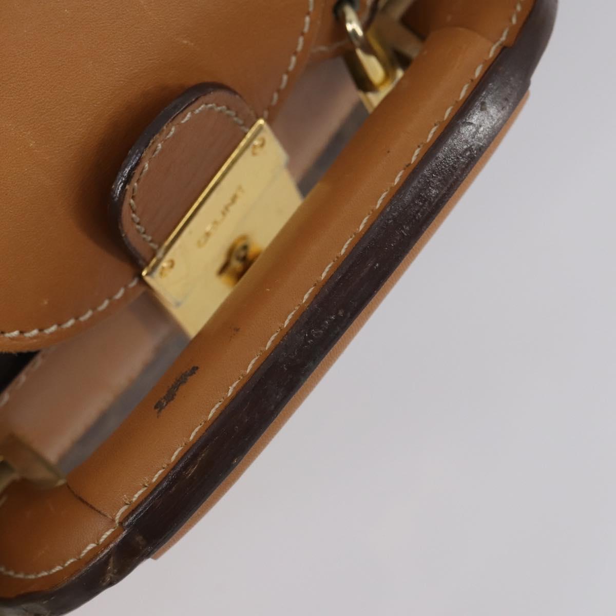 CELINE Macadam Canvas Boston Bag PVC Brown Gold Auth bs31028