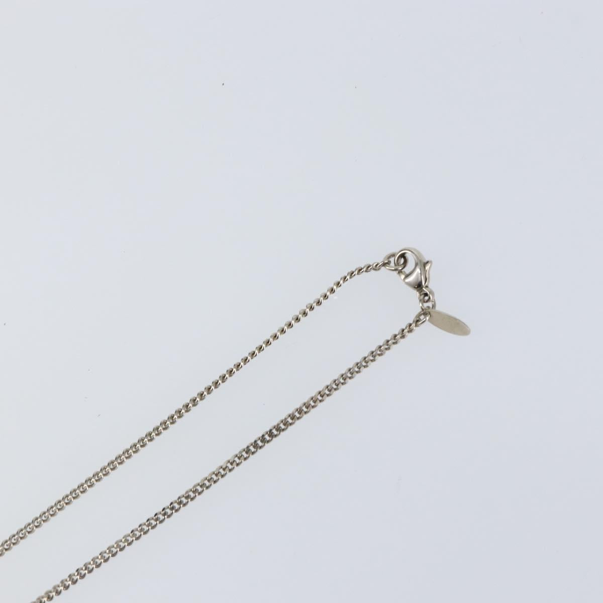 CHANEL Necklace metal Silver CC Auth bs31035