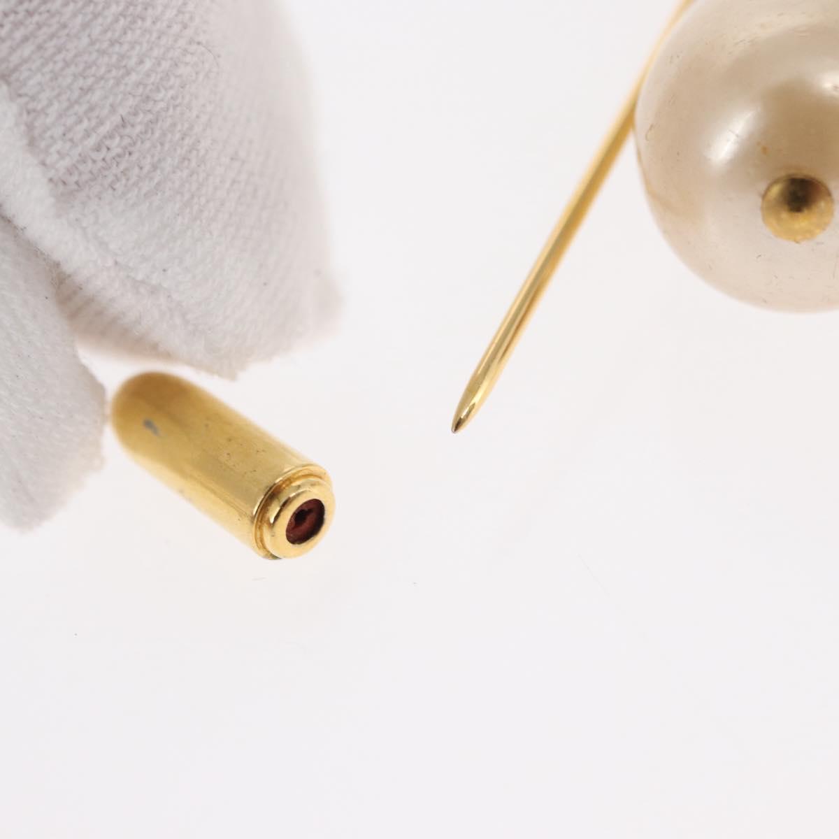 CHANEL Brooch metal Gold Tone CC Auth bs31036