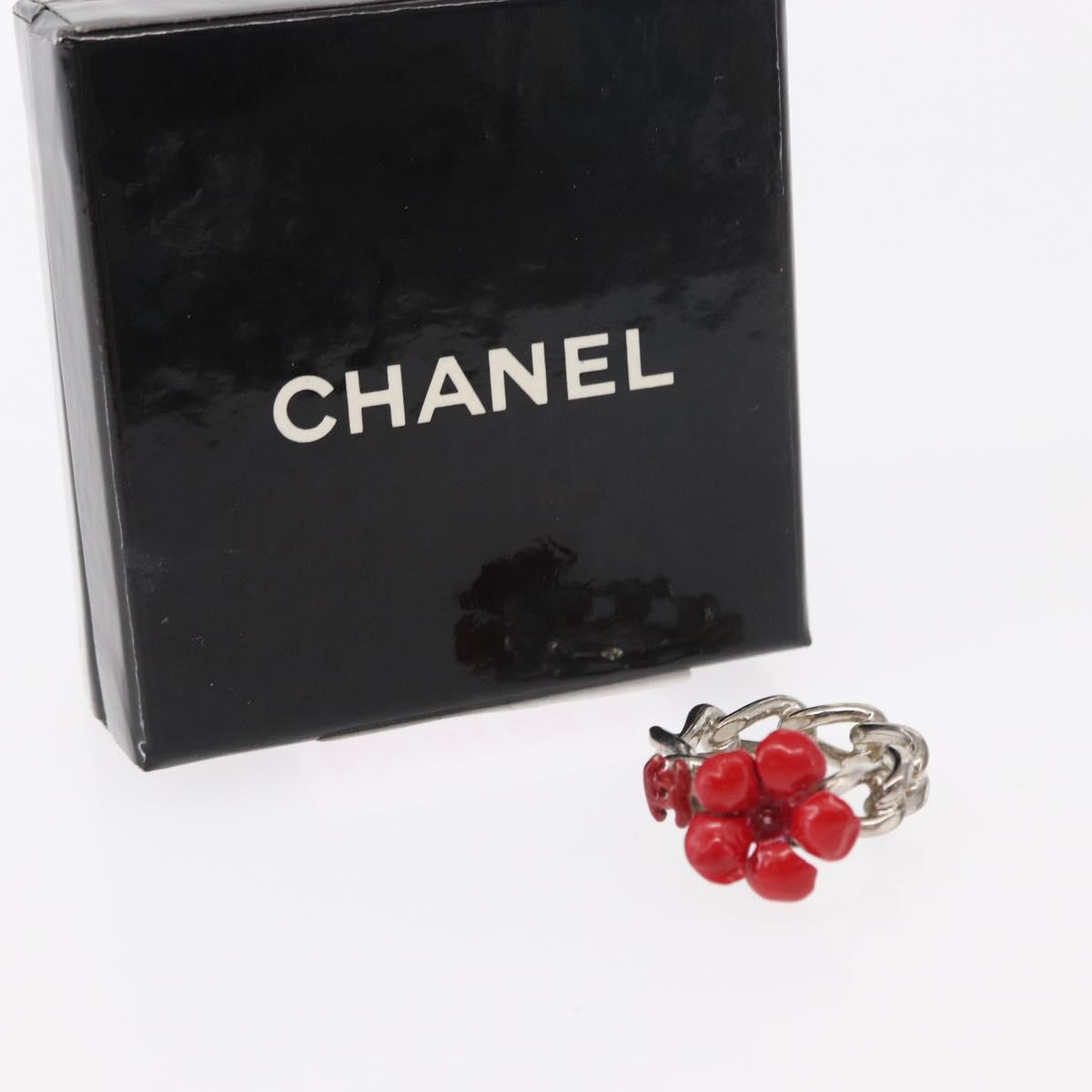 CHANEL Ring metal Silver CC Auth bs31037