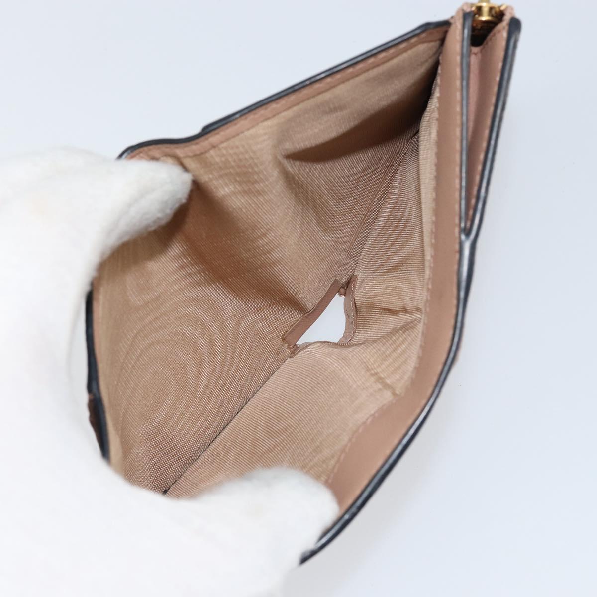 Christian Dior Saddle Lotus Wallet Leather Beige Gold Auth bs31038