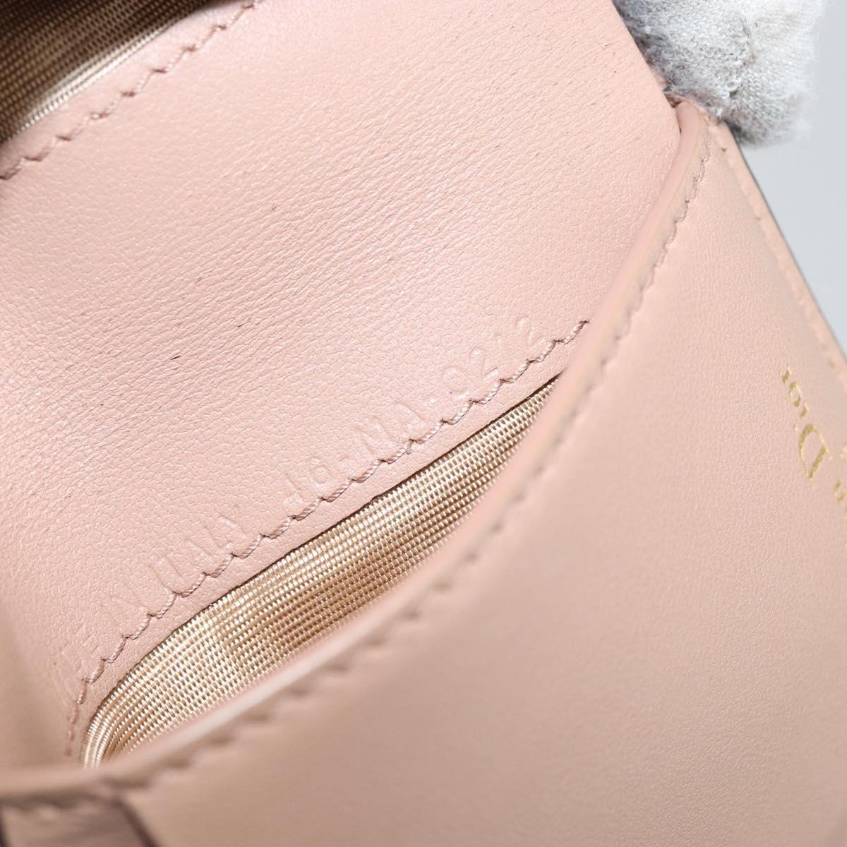 Christian Dior Saddle Lotus Wallet Leather Beige Gold Auth bs31038