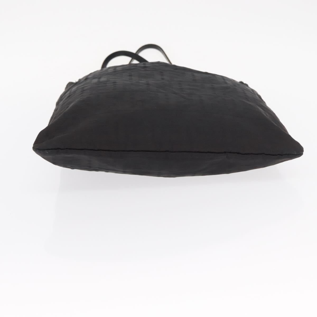 FENDI Zucca Canvas Tote Bag Black Brown Auth bs31042