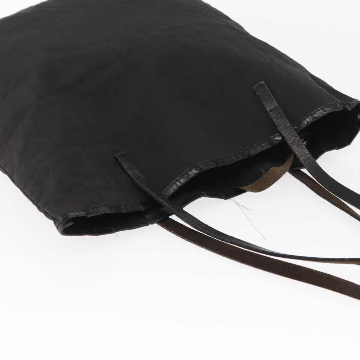 FENDI Zucca Canvas Tote Bag Black Brown Auth bs31042