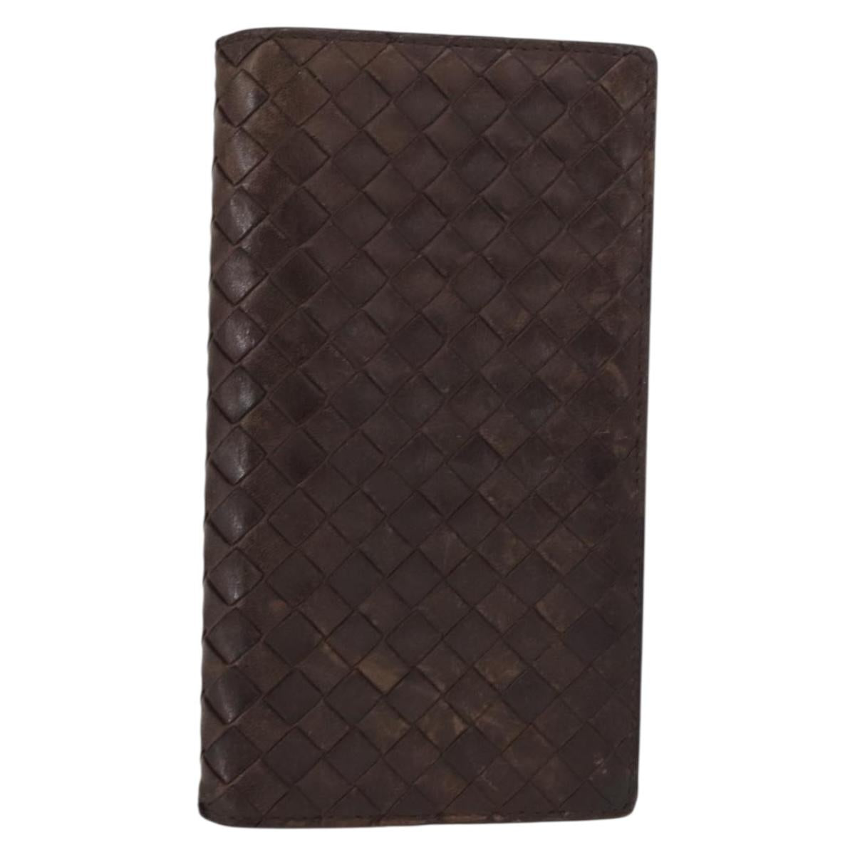 BOTTEGA VENETA INTRECCIATO Day Planner Cover Leather Brown Auth bs31043