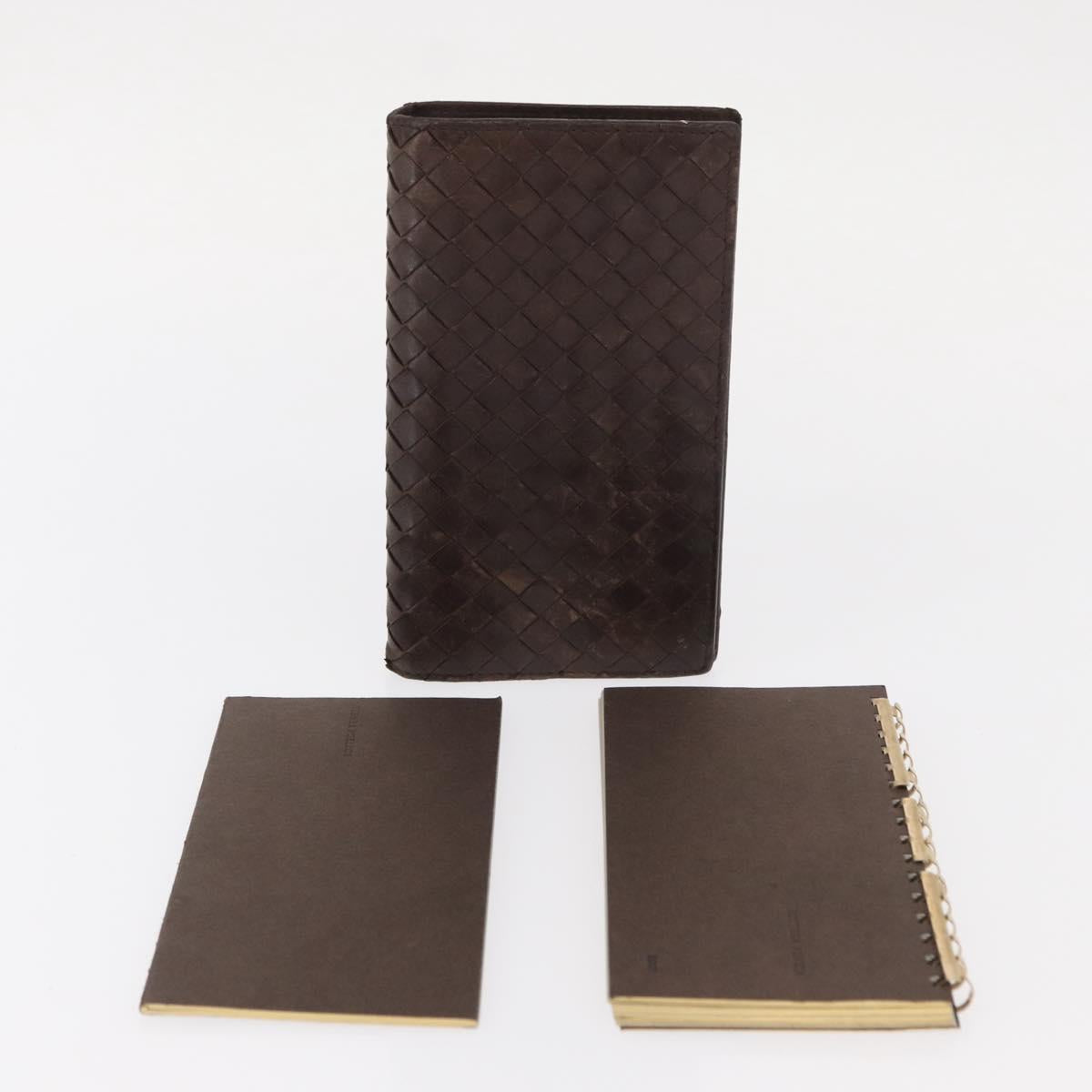 BOTTEGA VENETA INTRECCIATO Day Planner Cover Leather Brown Auth bs31043