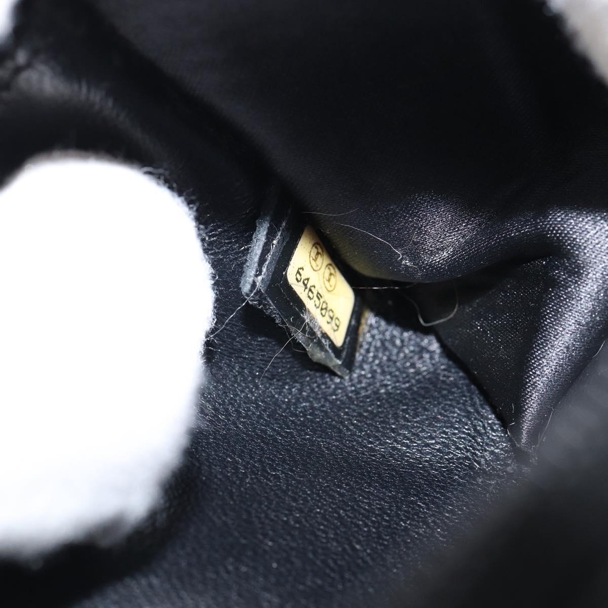 CHANEL New Travel Line Long Wallet Nylon Black Silver CC Auth bs31044