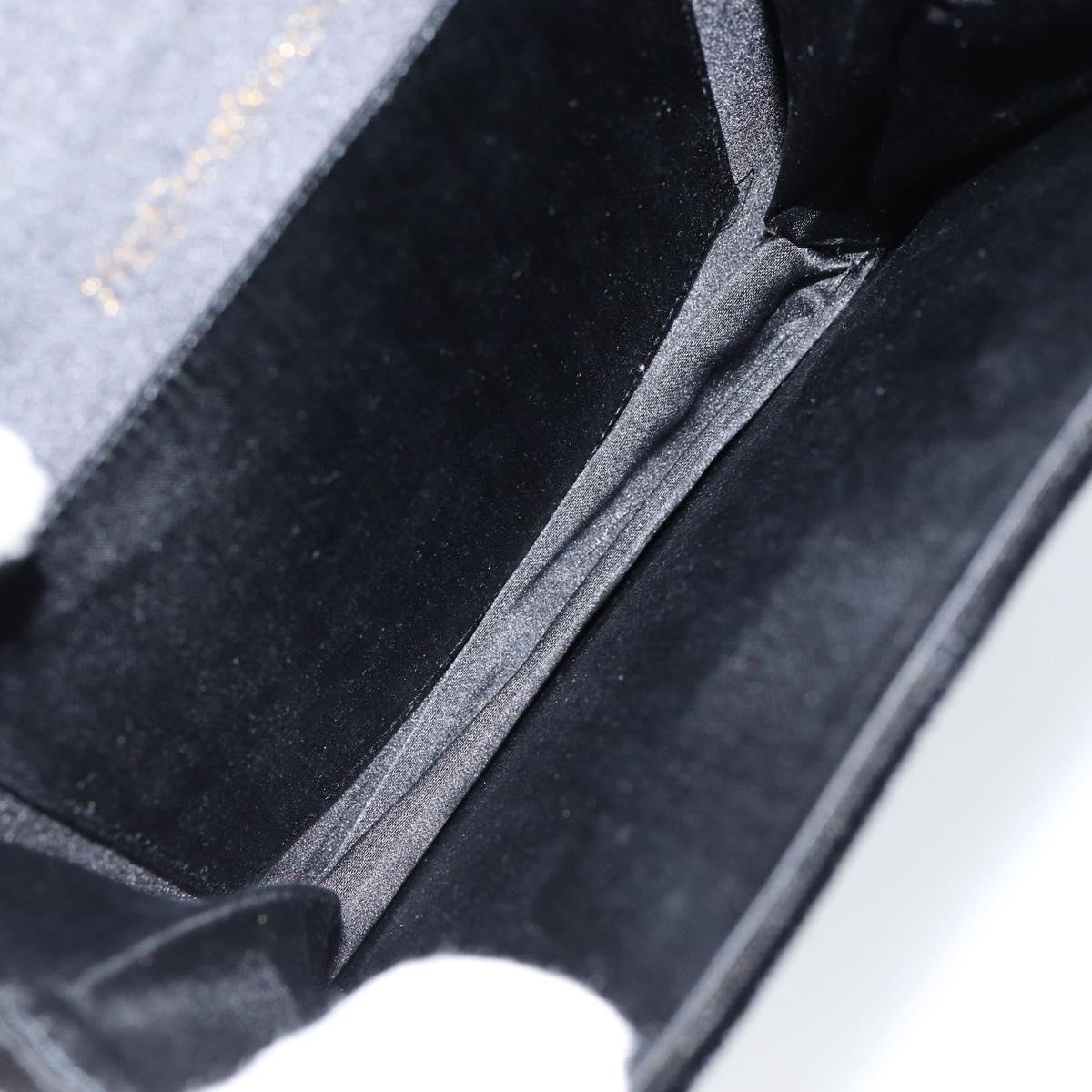 SAINT LAURENT Shoulder Bag Velor Black Gold Auth bs31045