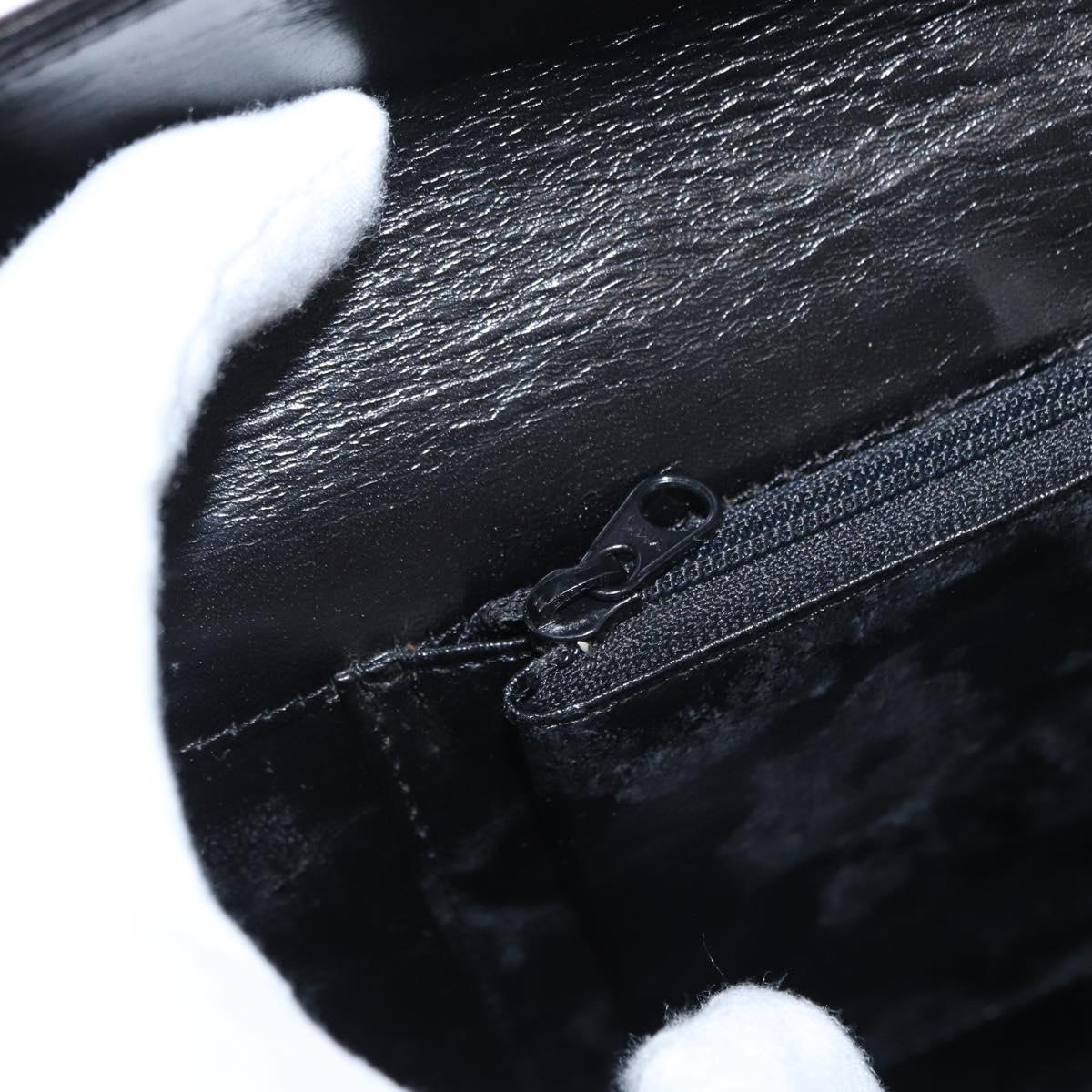 GIVENCHY Hand Bag Leather Black Gold Auth bs31048