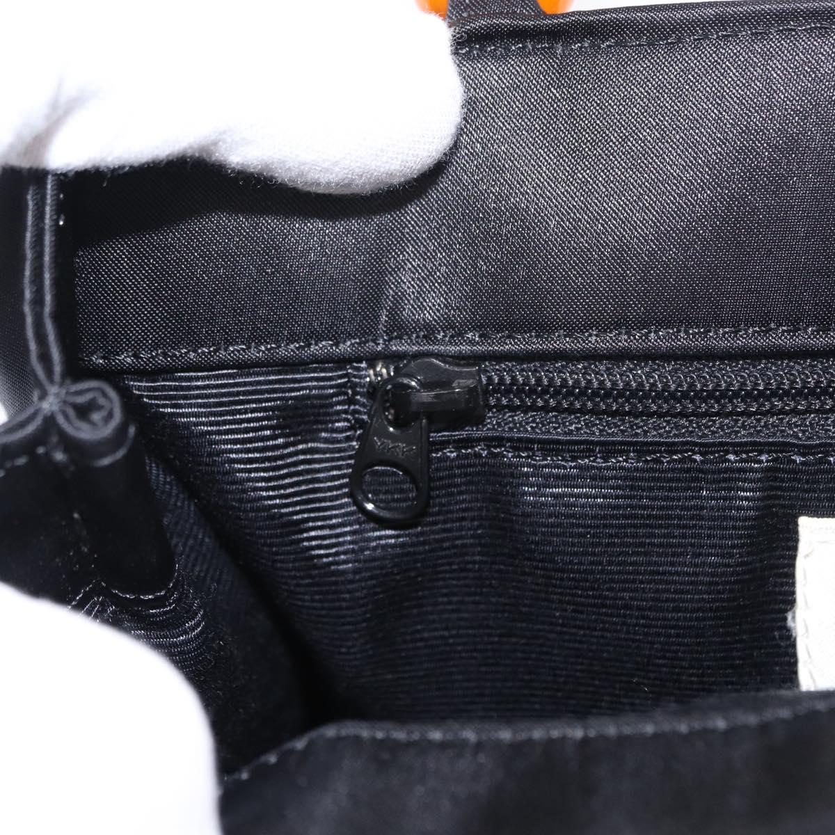 GIVENCHY Hand Bag Nylon Black Gold Auth bs31049