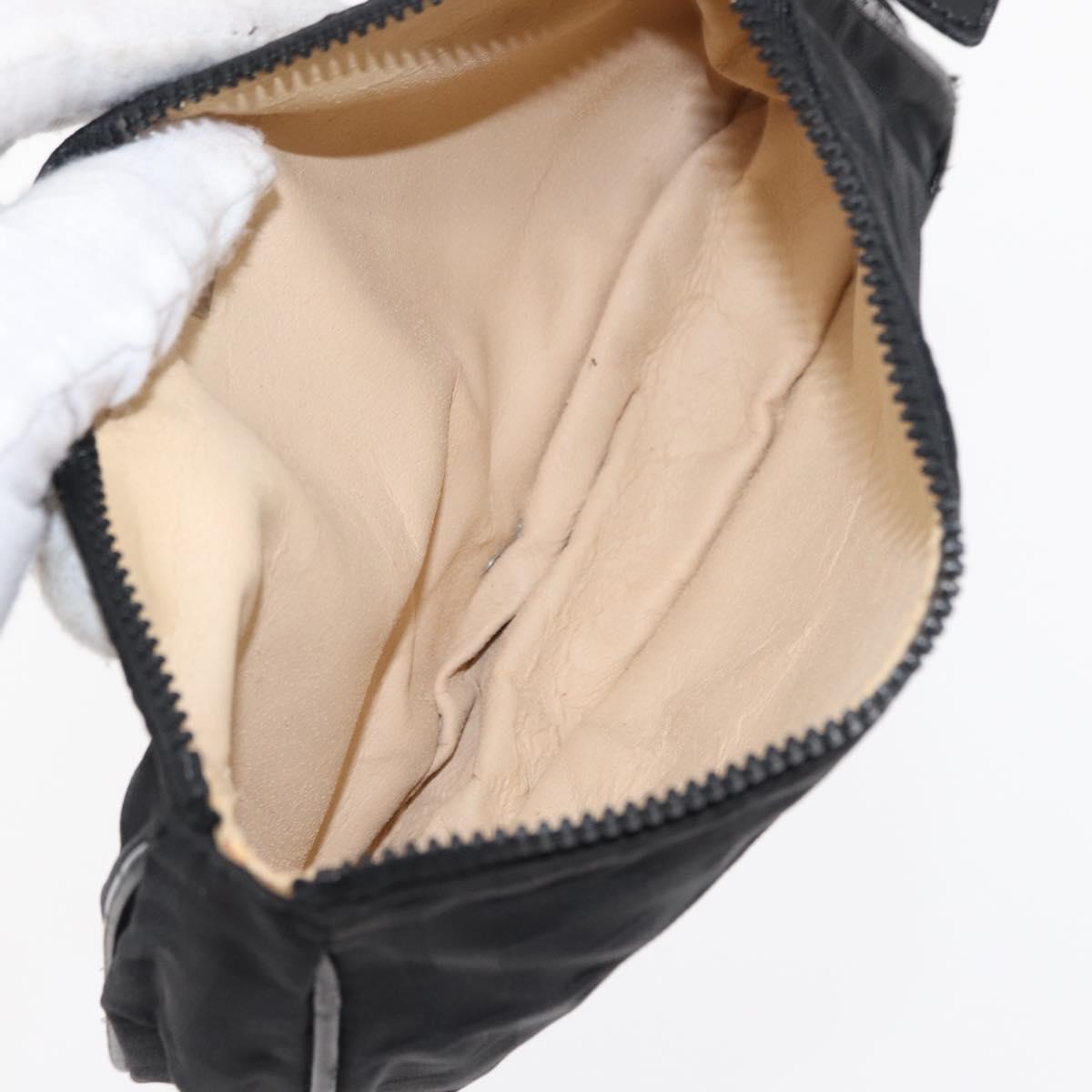 FENDI Zucca Canvas Clutch Bag PVC 2 Set Beige Black Auth bs31055