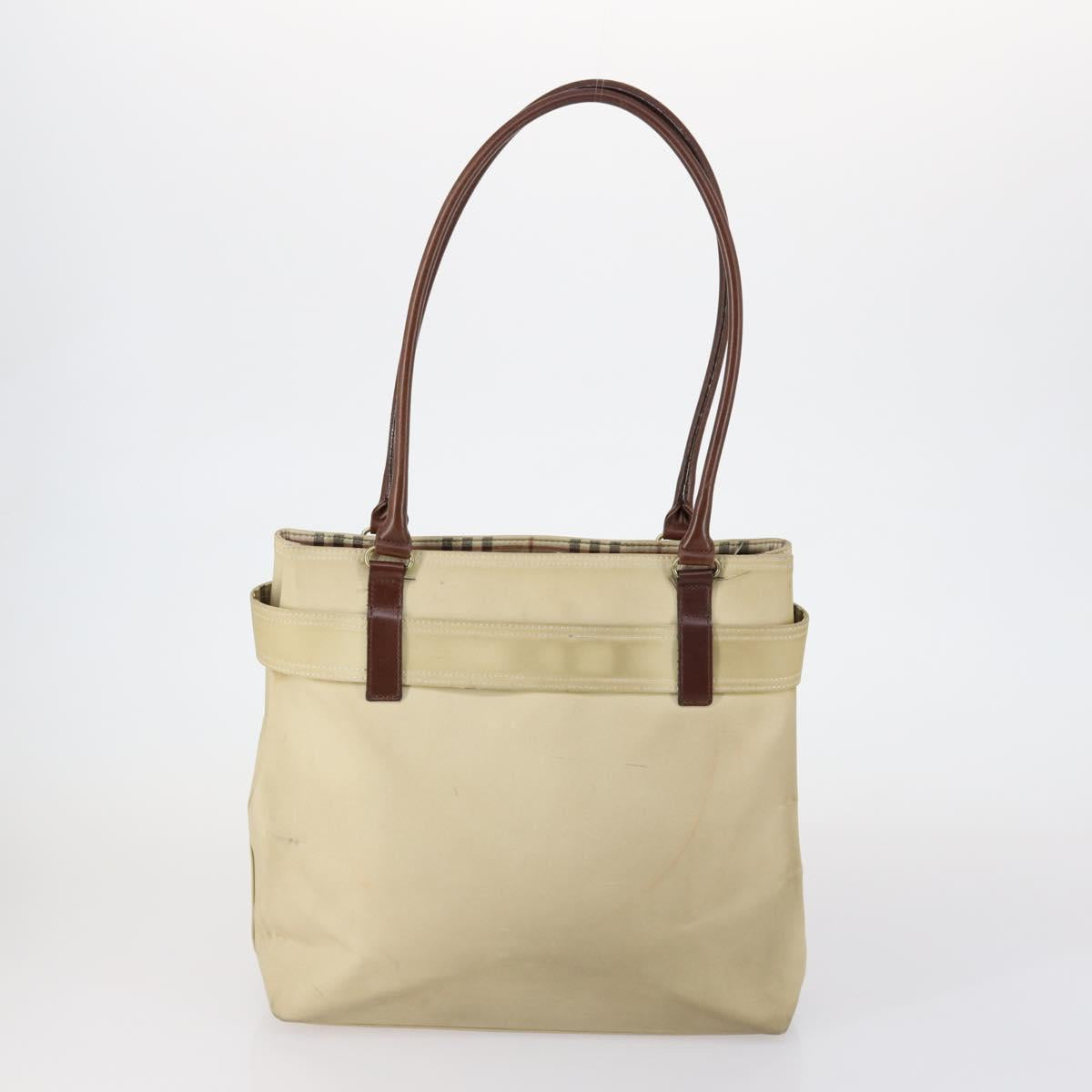 BURBERRY Shoulder Bag Leather Canvas 2 Set Beige Brown Auth bs31058