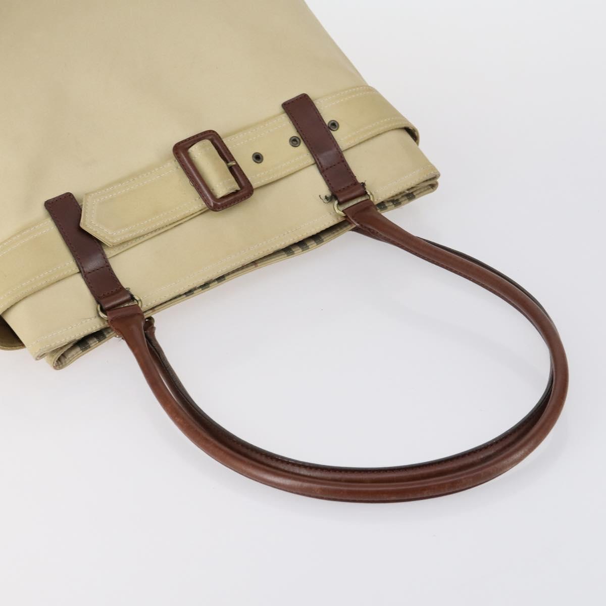 BURBERRY Shoulder Bag Leather Canvas 2 Set Beige Brown Auth bs31058