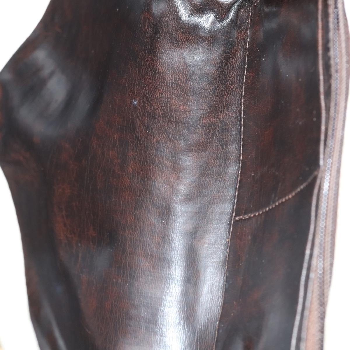 LOEWE Clutch Bag Leather 3 Set Beige Black Brown Auth bs31061