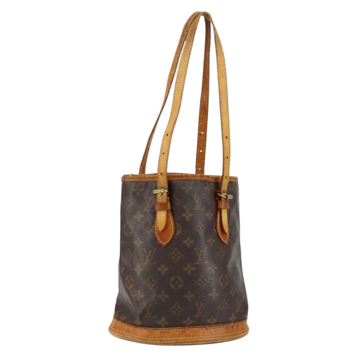 LOUIS VUITTON Monogram Bucket PM Shoulder Bag M42238 LV Auth bs31078