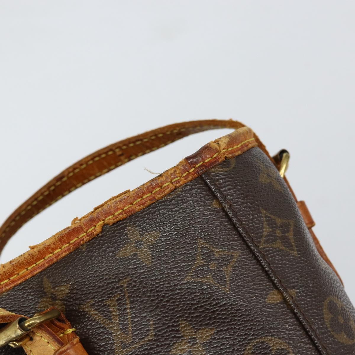 LOUIS VUITTON Monogram Bucket PM Shoulder Bag M42238 LV Auth bs31078