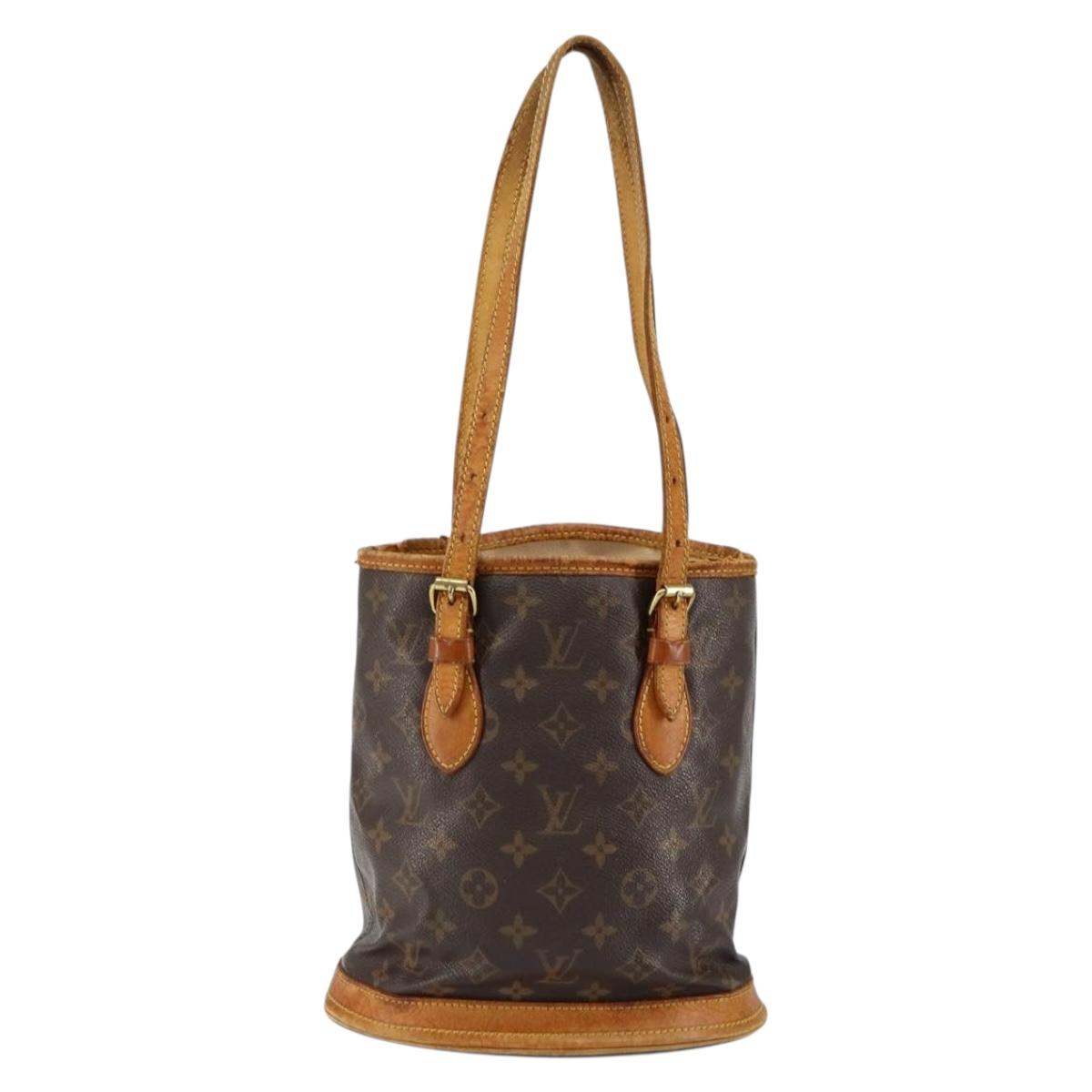 LOUIS VUITTON Monogram Bucket PM Shoulder Bag M42238 LV Auth bs31078