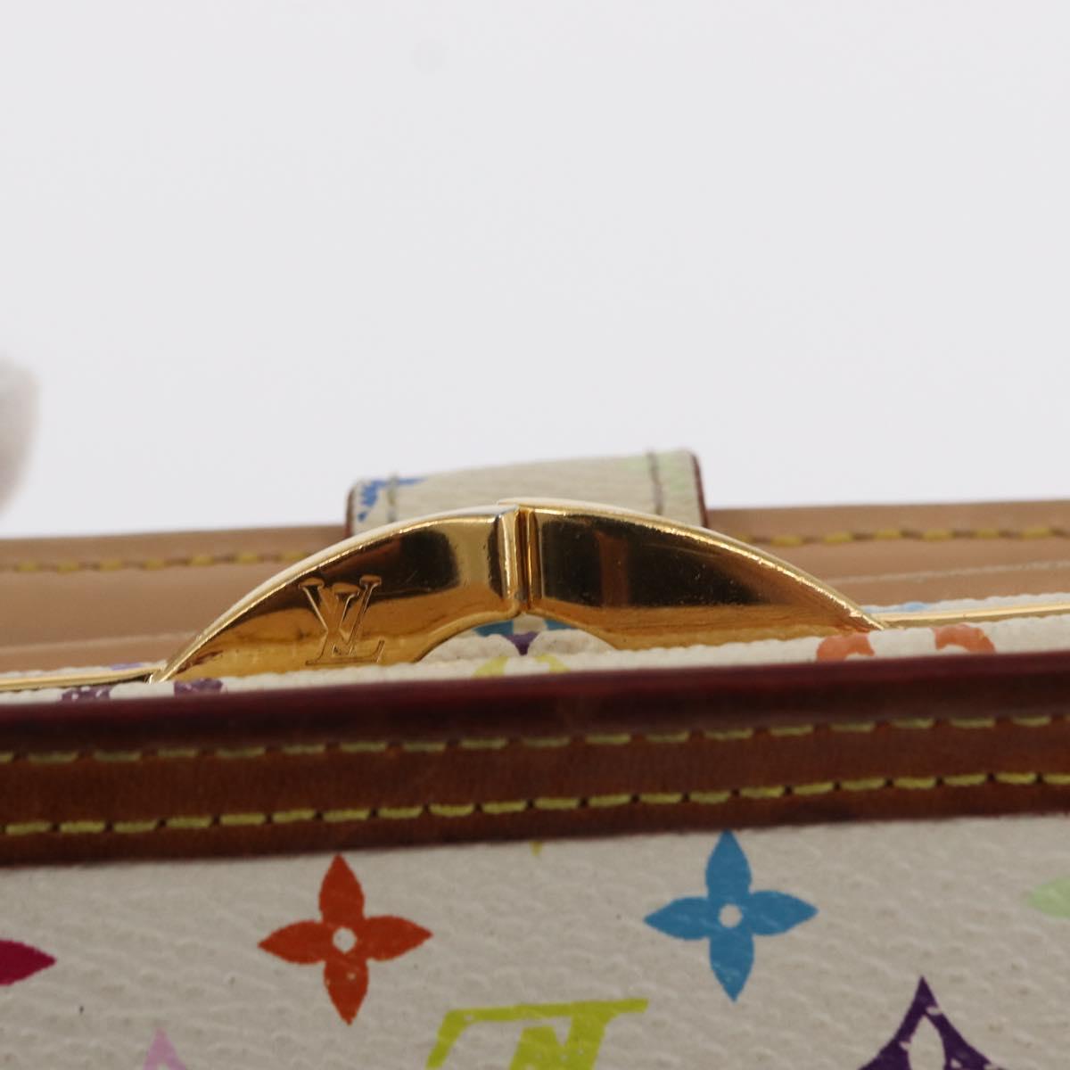 LOUIS VUITTON Multicolor Portefeuille Viennois Wallet White M92987 Auth bs31081