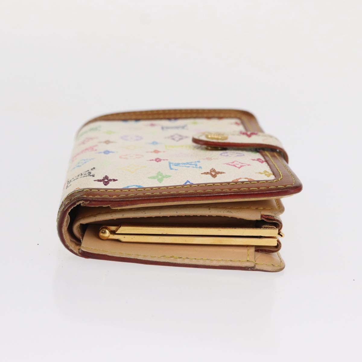 LOUIS VUITTON Multicolor Portefeuille Viennois Wallet White M92987 Auth bs31081