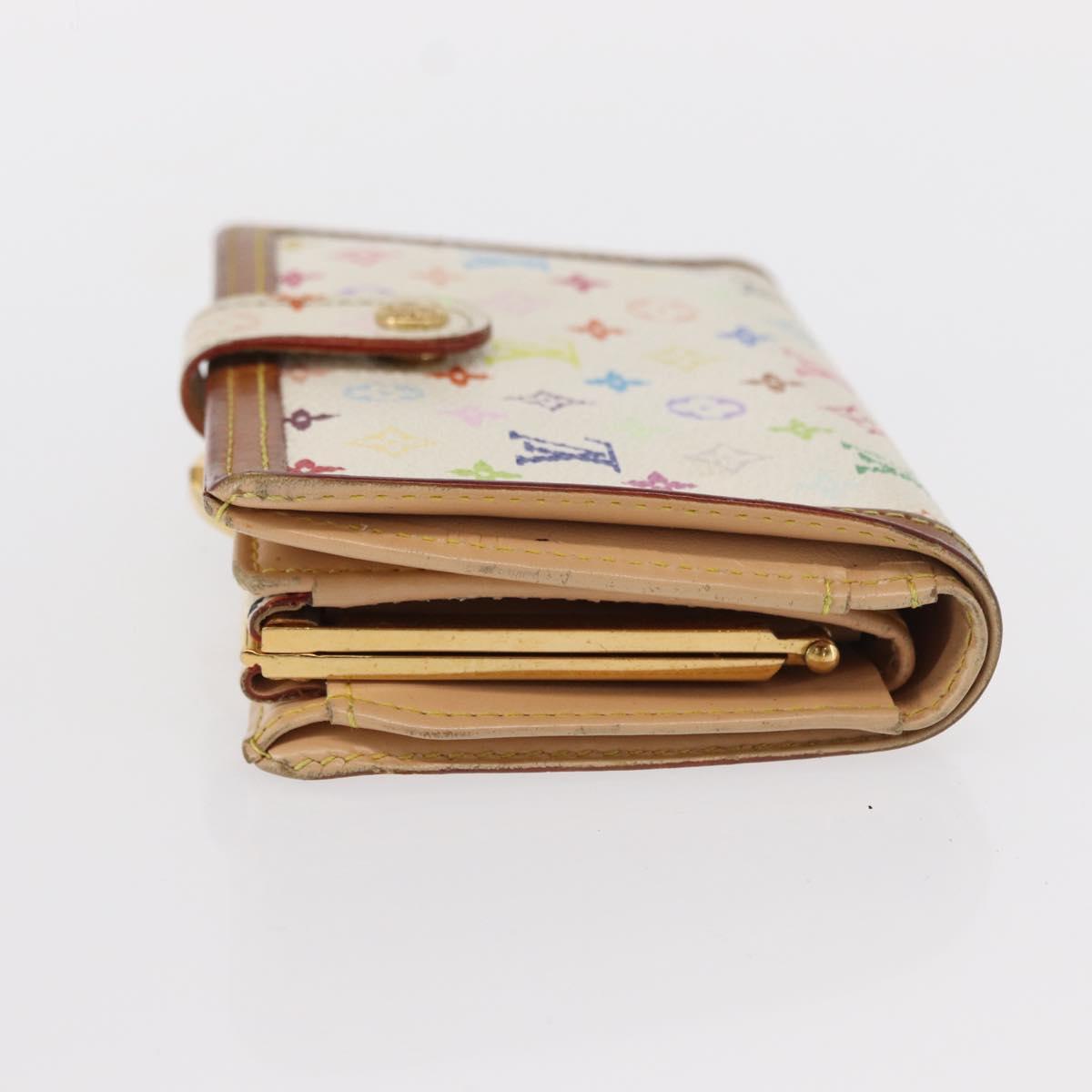 LOUIS VUITTON Multicolor Portefeuille Viennois Wallet White M92987 Auth bs31081