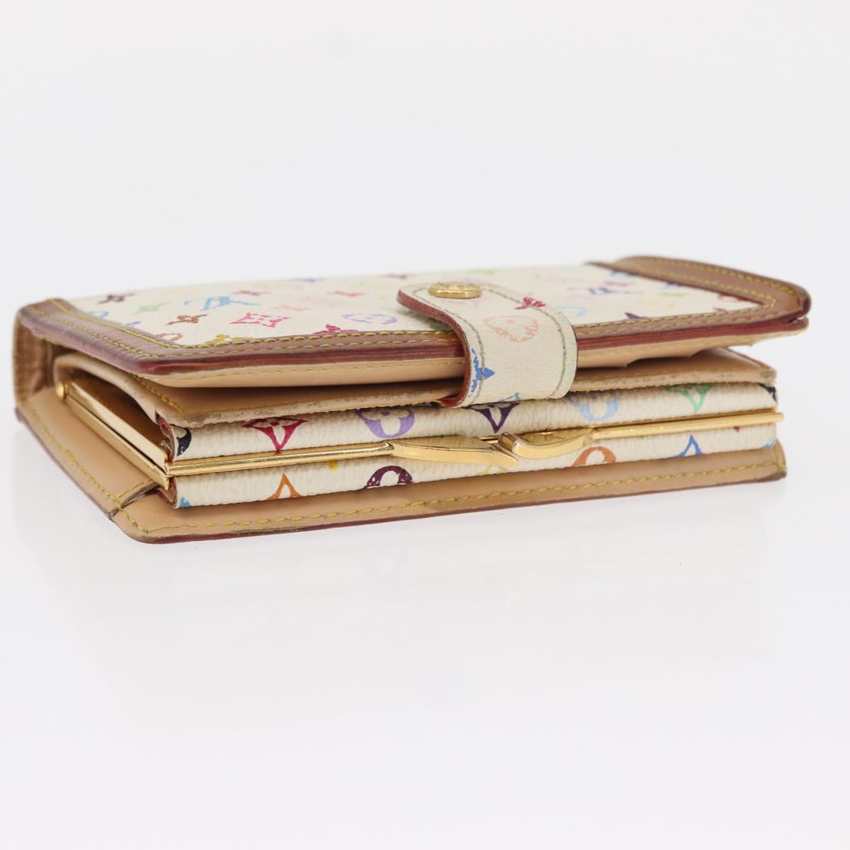 LOUIS VUITTON Multicolor Portefeuille Viennois Wallet White M92987 Auth bs31081