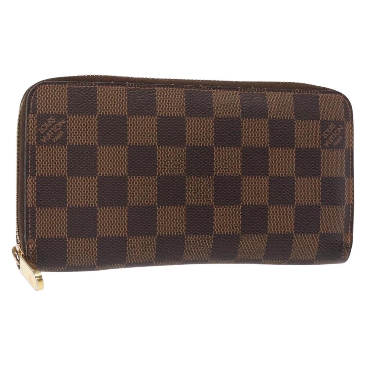 LOUIS VUITTON Damier Ebene Zippy Wallet Long Wallet N41661 LV Auth bs31083