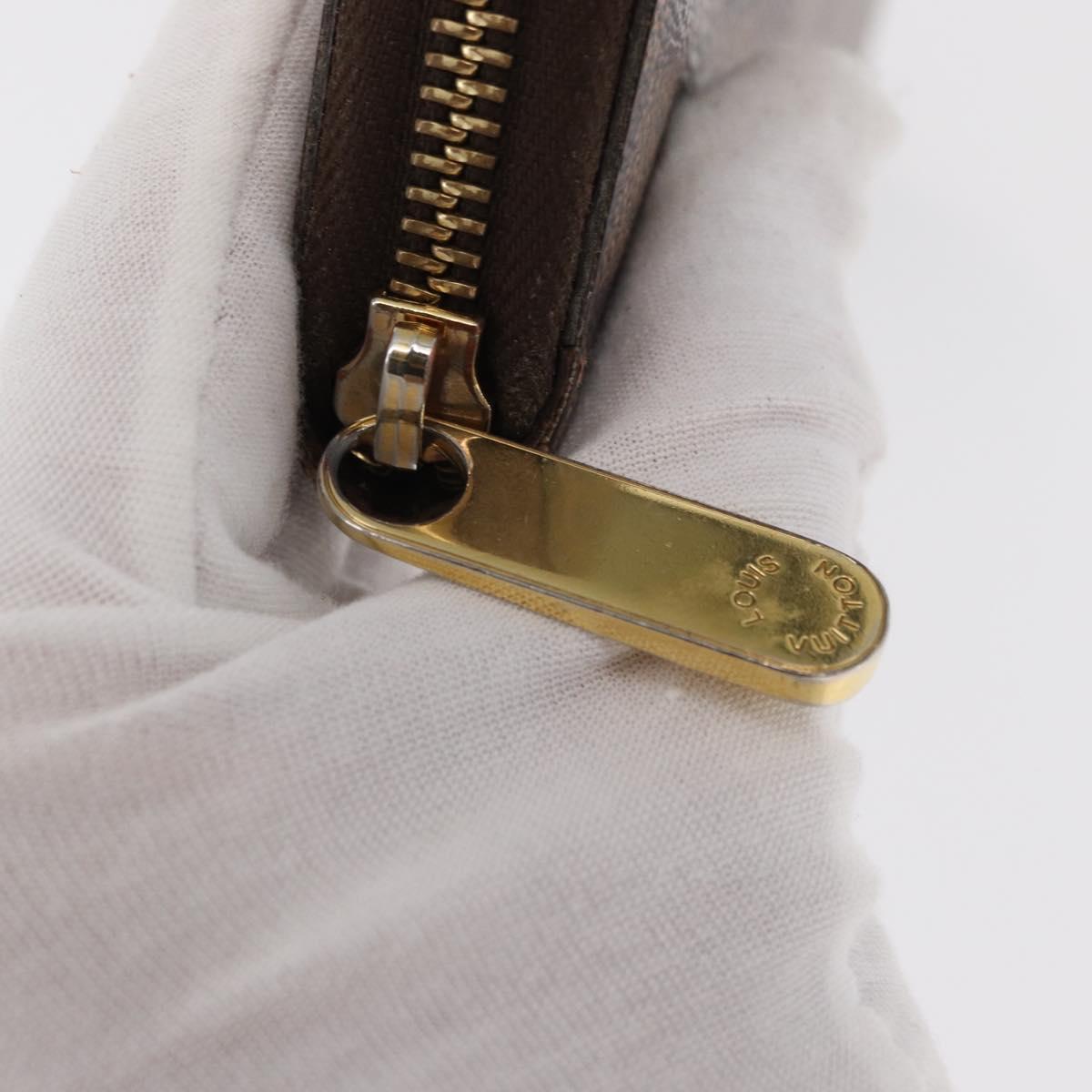 LOUIS VUITTON Damier Ebene Zippy Wallet Long Wallet N41661 LV Auth bs31083