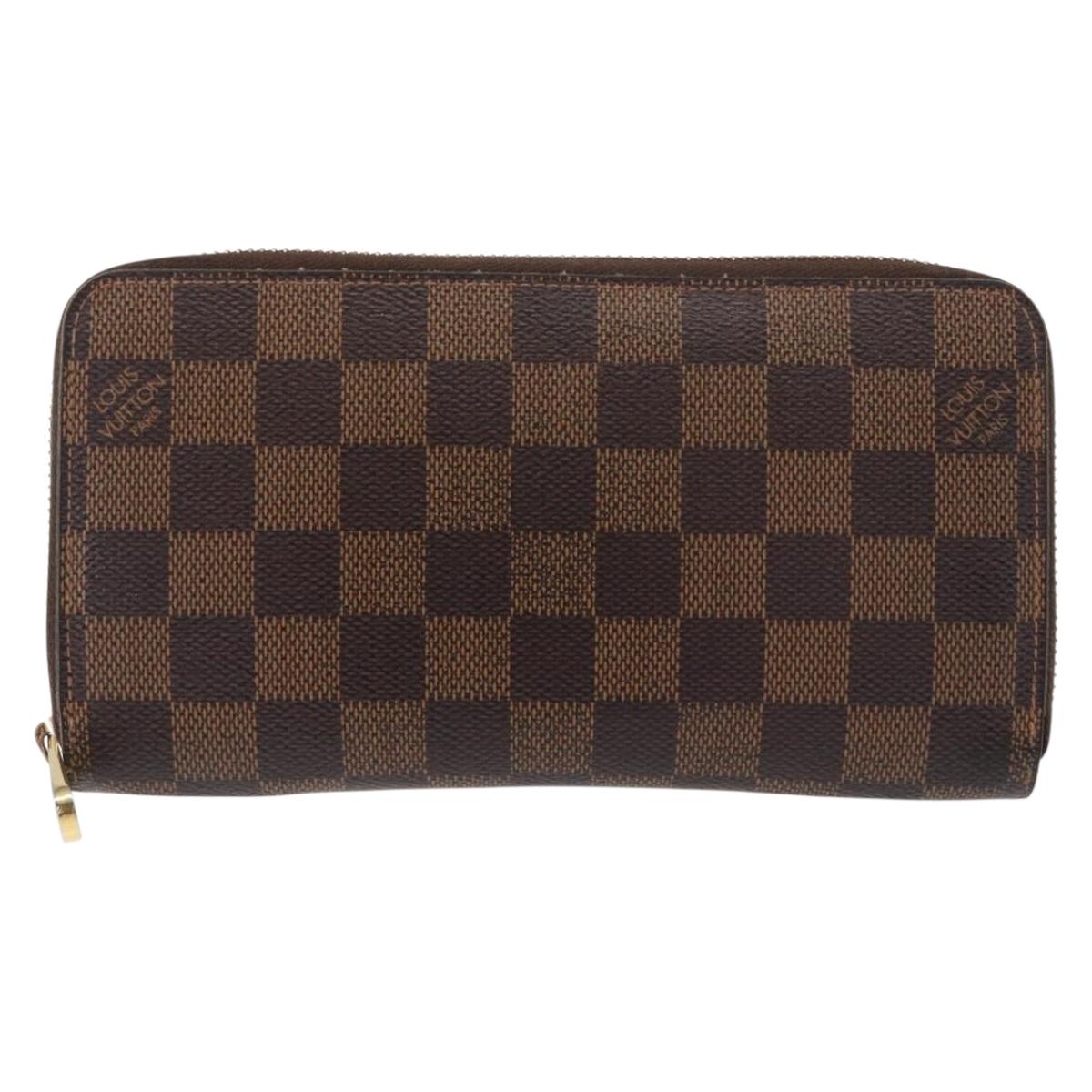 LOUIS VUITTON Damier Ebene Zippy Wallet Long Wallet N41661 LV Auth bs31083