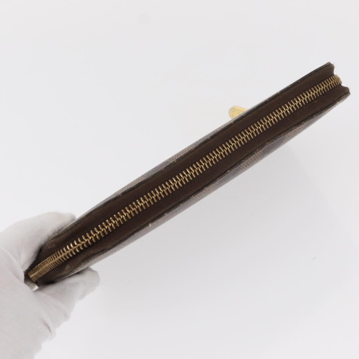 LOUIS VUITTON Damier Ebene Zippy Wallet Long Wallet N41661 LV Auth bs31083