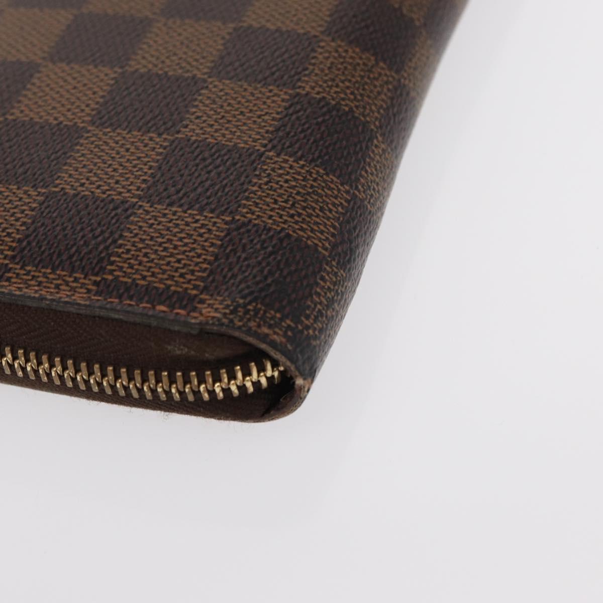 LOUIS VUITTON Damier Ebene Zippy Wallet Long Wallet N41661 LV Auth bs31083