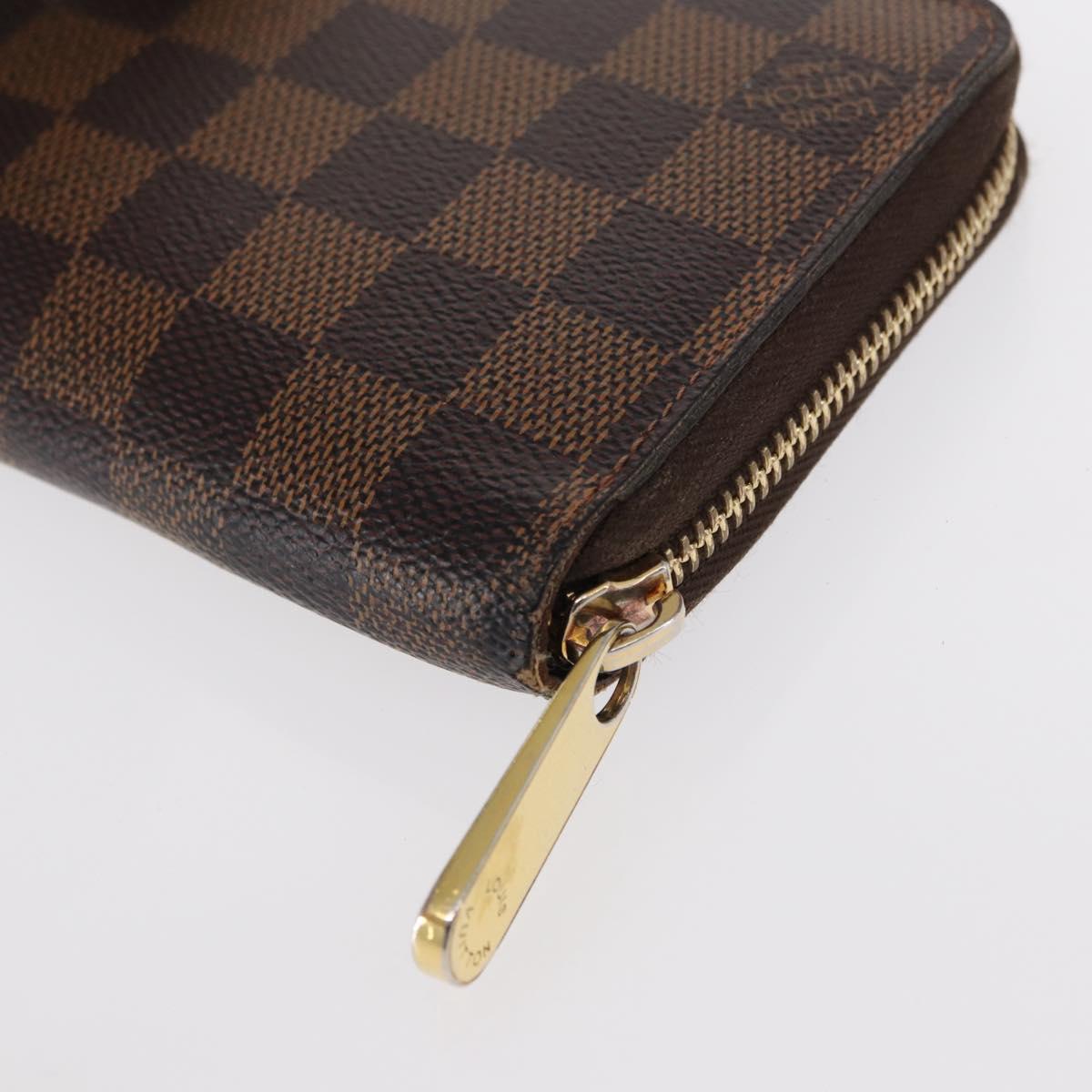 LOUIS VUITTON Damier Ebene Zippy Wallet Long Wallet N41661 LV Auth bs31083