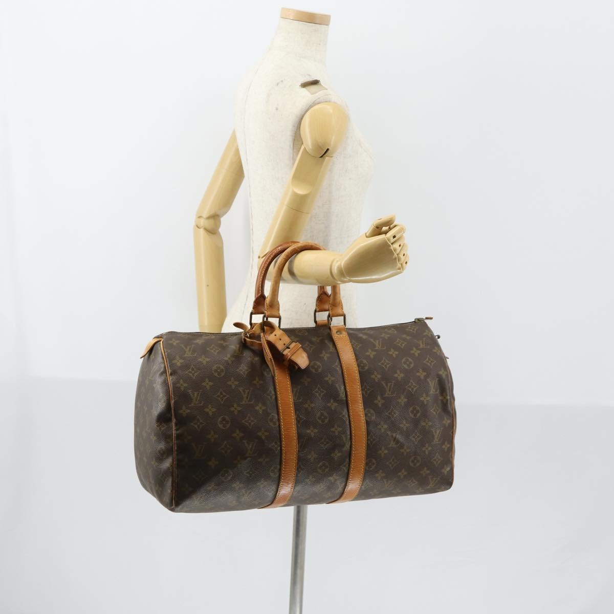 LOUIS VUITTON Monogram Keepall 45 Boston Bag M41428 LV Auth bs31093