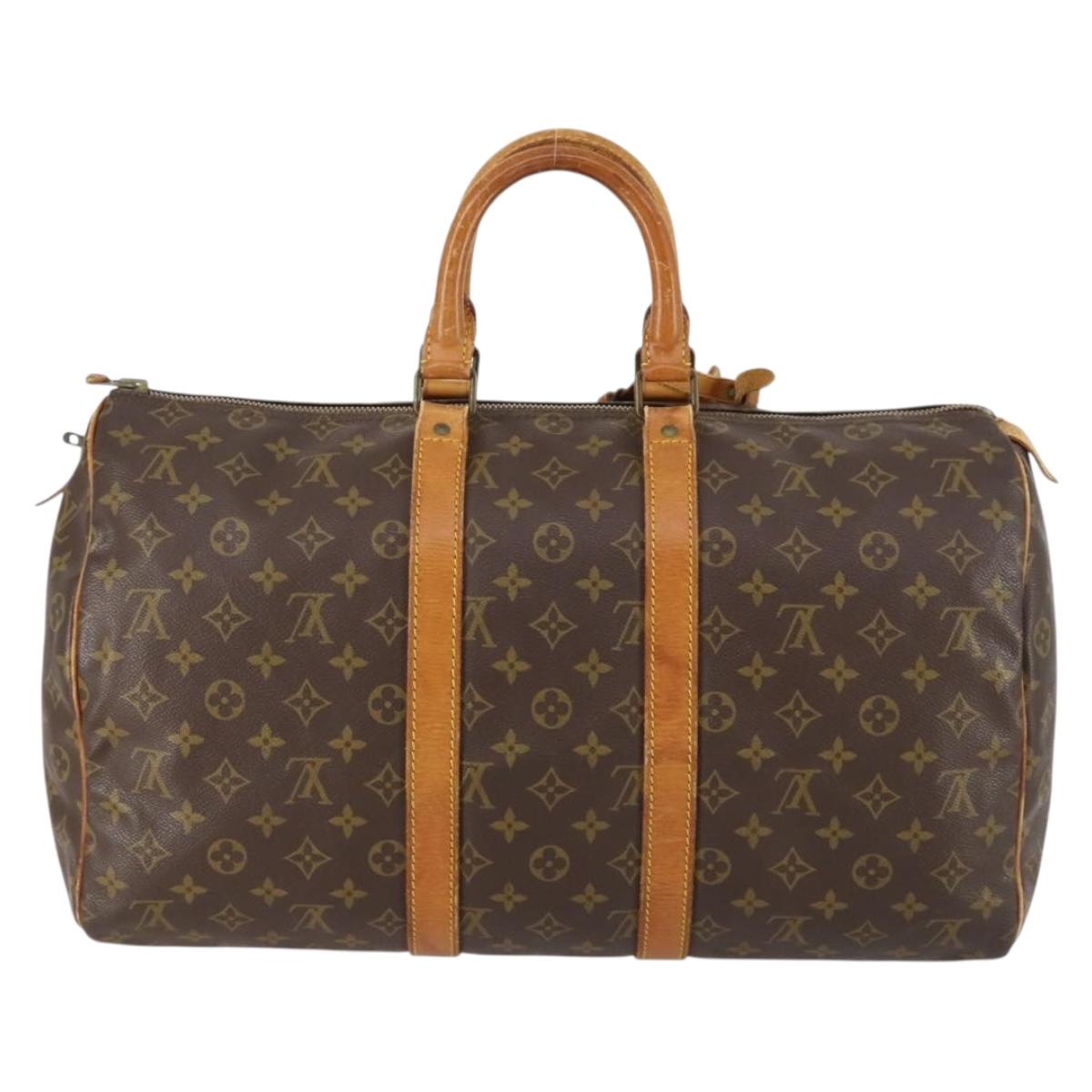 LOUIS VUITTON Monogram Keepall 45 Boston Bag M41428 LV Auth bs31093