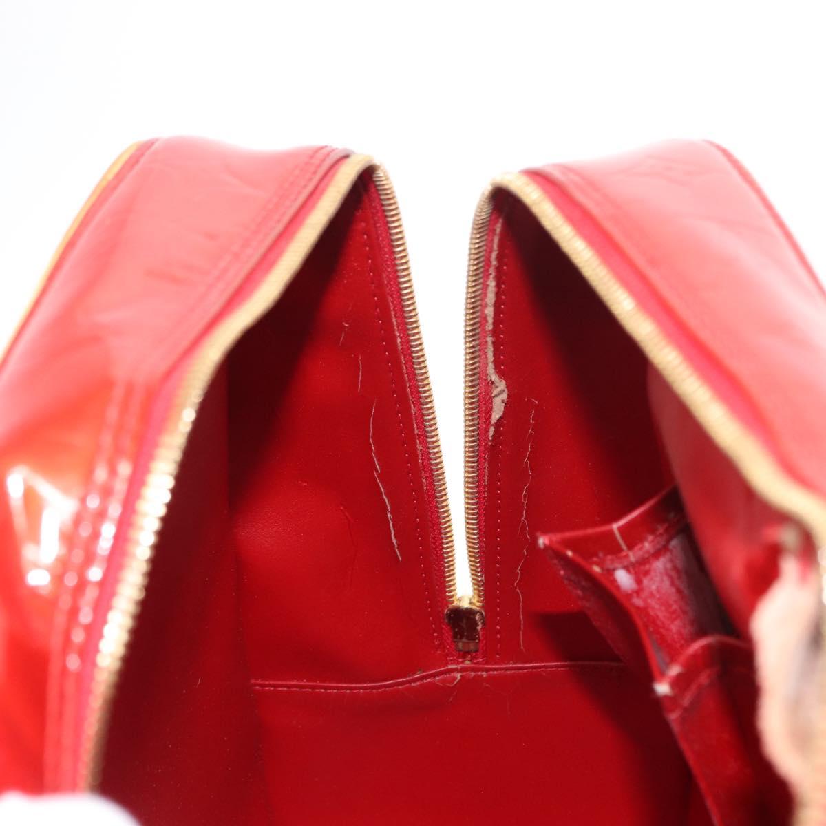 LOUIS VUITTON Monogram Vernis Sutton Hand Bag Red Rouge M91080 LV Auth bs31095