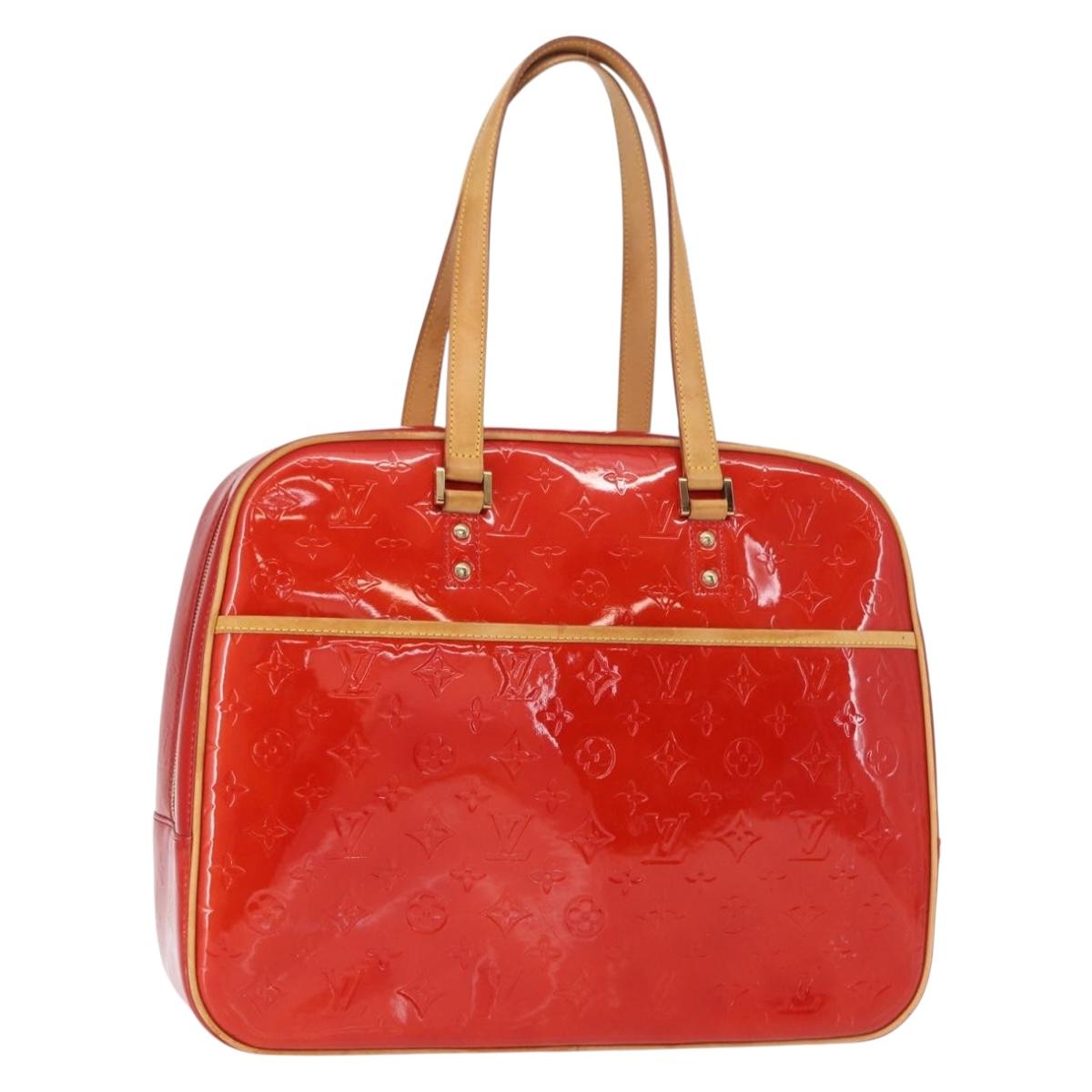 LOUIS VUITTON Monogram Vernis Sutton Hand Bag Red Rouge M91080 LV Auth bs31095